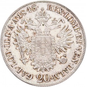 Rakúsko 20 Kreuzer 1845 A FERDINAND I. Viedeň