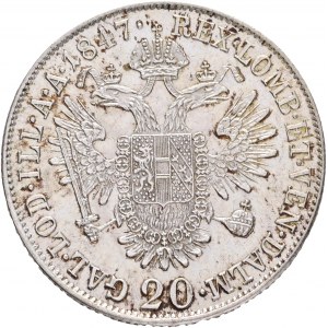 Austria 20 Kreuzer 1847 A FERDINAND I. Vienna