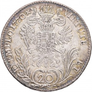 Austria 20 Kreuzer I.C S.K. 1770 A JOSEPH II. Patyna Niezwykły okaz