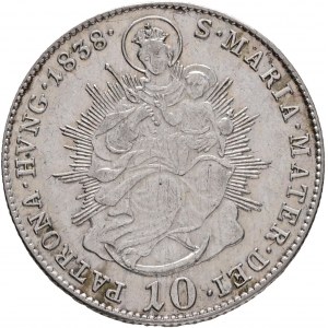 Maďarsko 10 Kreuzer 1838 B FERDINAND V. Svätá Mária