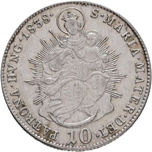 Maďarsko 10 Kreuzer 1838 B FERDINAND V. Svätá Mária