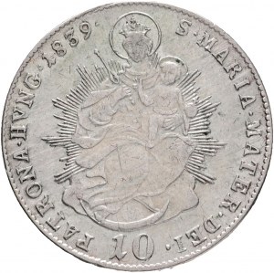 Maďarsko 10 Kreuzer 1839 B FERDINAND V. Svätá Mária