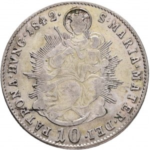 Hongrie 10 Kreuzer 1842 B FERDINAND V. St. Maria