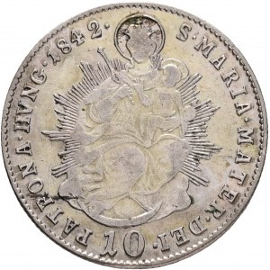 Ungheria 10 Kreuzer 1842 B FERDINAND V. Santa Maria