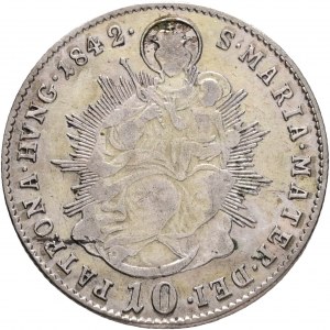 Ungheria 10 Kreuzer 1842 B FERDINAND V. Santa Maria