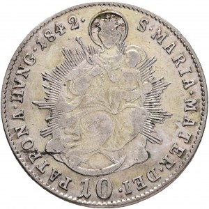 Hongrie 10 Kreuzer 1842 B FERDINAND V. St. Maria