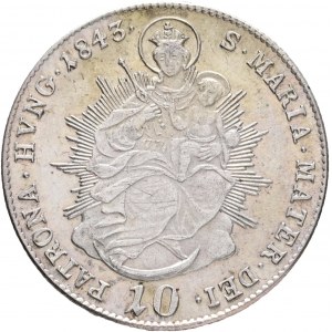 Hongrie 10 Kreuzer 1843 B FERDINAND V. St. Maria