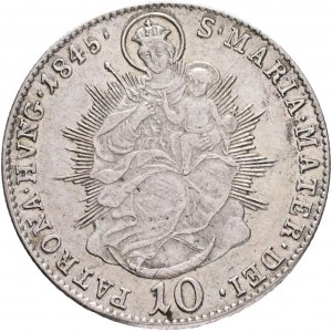 Ungheria 10 Kreuzer 1845 B FERDINAND V. Santa Maria