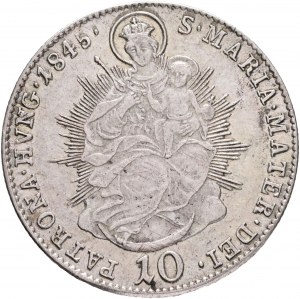 Ungheria 10 Kreuzer 1845 B FERDINAND V. Santa Maria