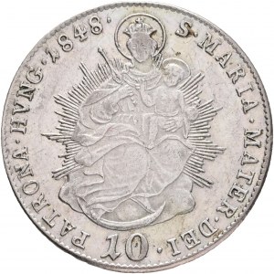 Ungheria 10 Kreuzer 1848 B FERDINAND V. Santa Maria