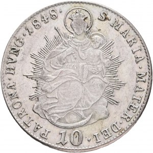 Maďarsko 10 Kreuzer 1848 B FERDINAND V. Svätá Mária