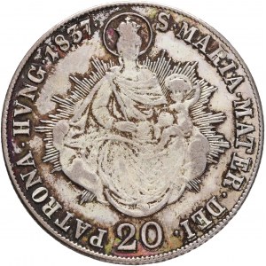 Maďarsko 20 Kreuzer 1837 B FERDINAND V. Svätá Mária