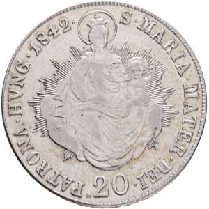 Maďarsko 20 Kreuzer 1842 B FERDINAND V. Svätá Mária