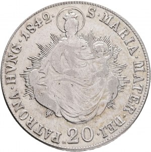 Maďarsko 20 Kreuzer 1842 B FERDINAND V. Svätá Mária