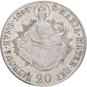 Węgry 20 Kreuzer 1843 B FERDINAND V. Maria just.