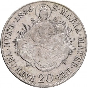 Maďarsko 20 Kreuzer 1846 B FERDINAND V. Svätá Mária