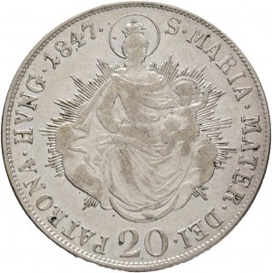 Ungheria 20 Kreuzer 1847 B FERDINAND V. Santa Maria