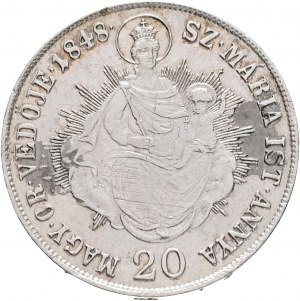 Ungheria 20 Kreuzer 1848 K.B. FERDINAND V. Santa Maria appena. Guerra d'indipendenza