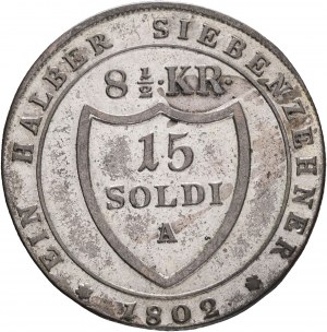 Taliansko 8 ½ Kreuzer 15 Soldi 1802 A FRANCIS II. Viedeň