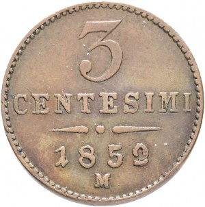 Italien 3 Centesimi 1852 M FRANZ JOSEPH I. Mailand