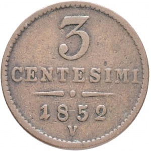 Italy 3 Centesimi 1852 V FRANZ JOSEPH I. Venice