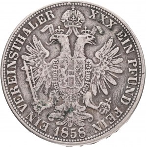 1 Vereinsthaler 1858 A FRANZ JOSEPH I. Vienna