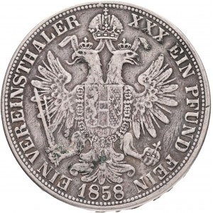 1 Vereinsthaler 1858 A FRANZ JOSEPH I. Wiedeń