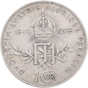 Rakúsko 1 koruna 1908 František Jozef I. 60. výročie vlády