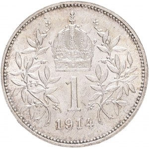 Österreich 1 Corona 1914 Schwartz Franz Joseph I.