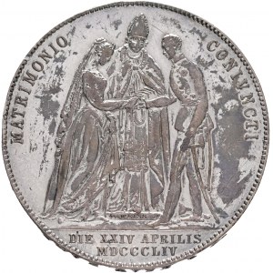 Autriche 1 Gulden 1854 A FRANZ JOSEPH I. et SISSI Mariage Gulden patine noire