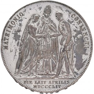 Austria 1 Gulden 1854 A FRANZ JOSEPH I. And SISSI Wedding Gulden black patina