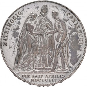 Autriche 1 Gulden 1854 A FRANZ JOSEPH I. et SISSI Mariage Gulden patine noire