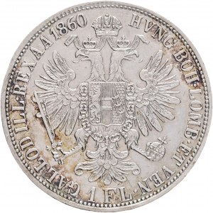 Rakúsko 1 Gulden 1860 E FRANZ JOSEPH I.
