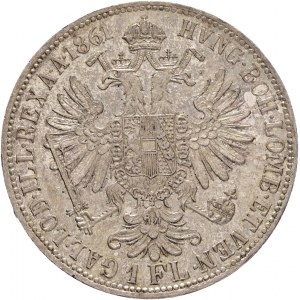 Austria 1 Gulden 1861 A FRANZ JOSEPH I. cabinet patina from old collection