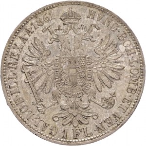 Austria 1 Gulden 1861 A FRANZ JOSEPH I. gabinet patyna ze starej kolekcji
