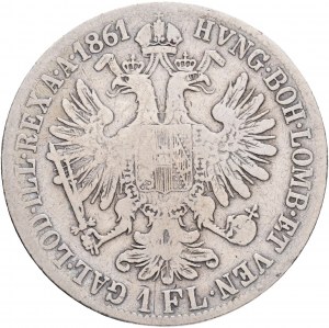 Rakúsko 1 Gulden 1861 B FRANZ JOSEPH I.