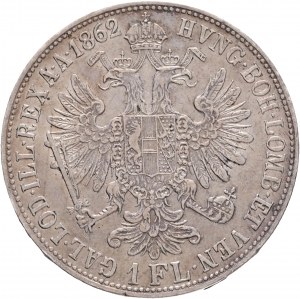 Rakúsko 1 Gulden 1862 V FRANZ JOSEPH I. R!