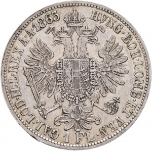 Austria 1 Gulden 1863 A FRANZ JOSEPH I.