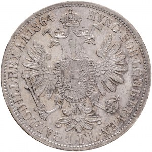 Austria 1 Gulden 1864 A FRANZ JOSEPH I. Lines
