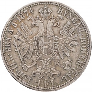 Austria 1 Gulden 1874 FRANZ JOSEPH I. szafka patyna ze starej kolekcji