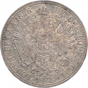 Autriche 1 Gulden 1876 FRANZ JOSEPH I. cabinet patiné de collection ancienne