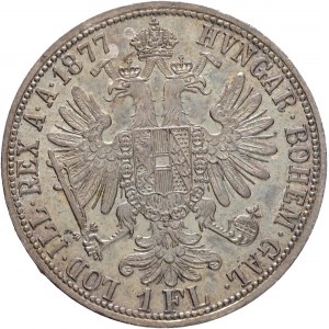 Austria 1 Gulden 1877 FRANZ JOSEPH I. cabinet patina da vecchia collezione