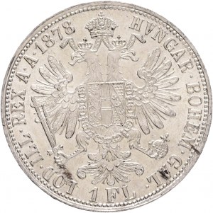 Austria 1 Gulden 1878 FRANZ JOSEPH I. Żyrandol menniczy