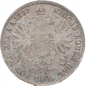 Austria 1 Gulden 1881 FRANZ JOSEPH I. cabinet patina from old collection