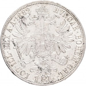 Österreich 1 Gulden 1882 FRANZ JOSEPH I. Kronleuchter postfrisch, Bankband