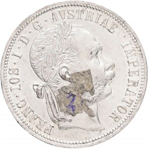 Austria 1 Gulden 1882 FRANZ JOSEPH I. Chandelier mint, bank tape