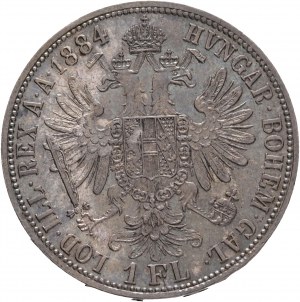 Austria 1 Gulden 1884 FRANZ JOSEPH I. cabinet patina da vecchia collezione