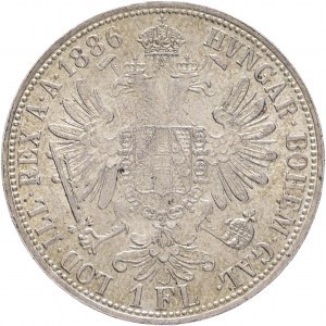 Austria 1 Gulden 1886 FRANZ JOSEPH I. cabinet patina da vecchia collezione