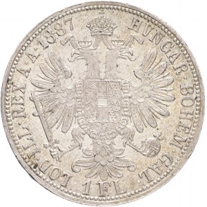 Austria 1 Gulden 1887 FRANZ JOSEPH I. Lustr mint