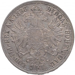 Rakúsko 1 Gulden 1888 FRANZ JOSEPH I. kabinet patina zo starej zbierky